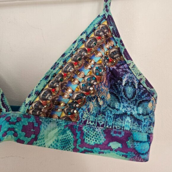 RARE! Camilla Tides Of Aurora Soft Bra Bralette Crop Top Size 1 Small b53E - Picture 6 of 9